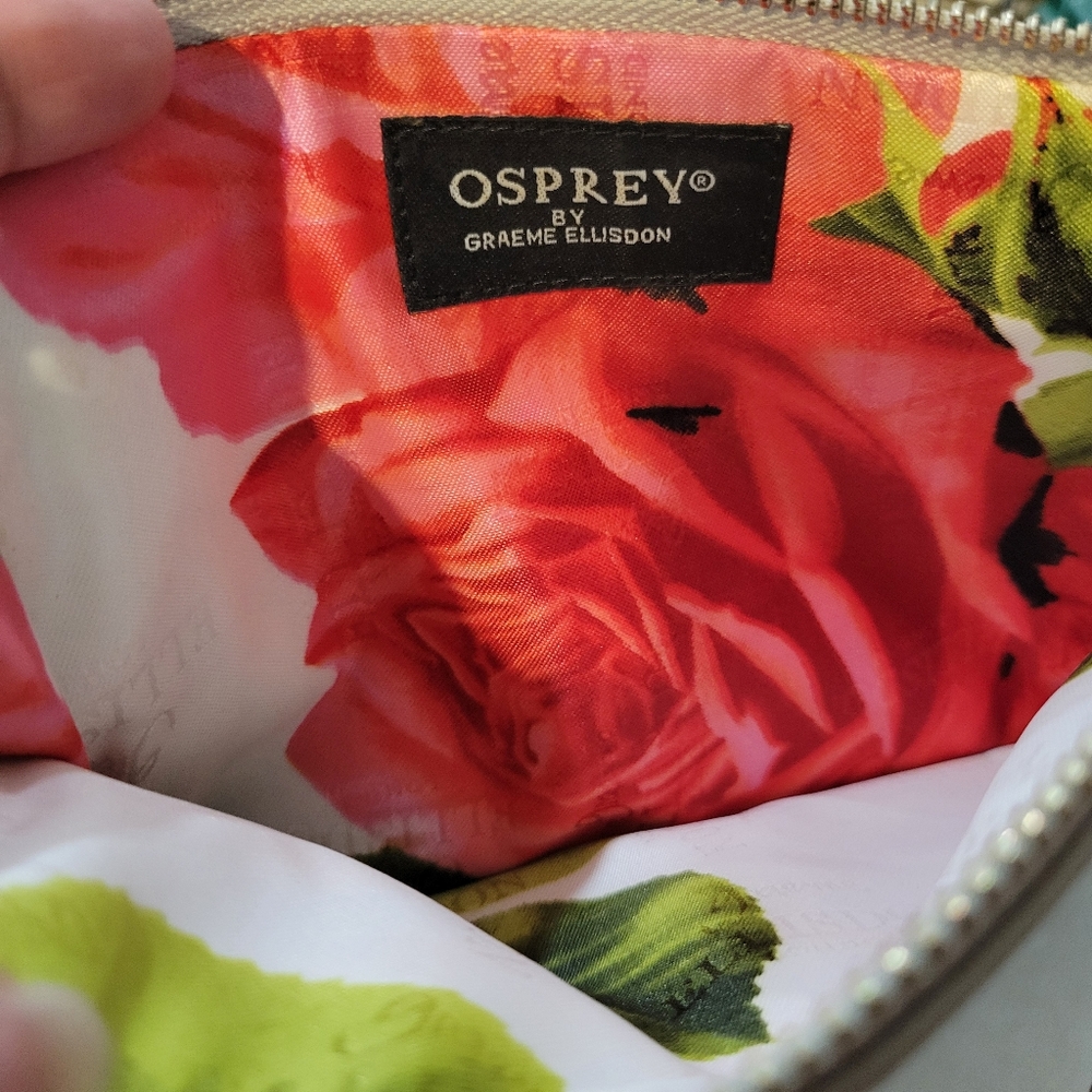 Osprey London by Graeme Ellisdon Gray Wristlet/Clutch with Rose Floral Lining